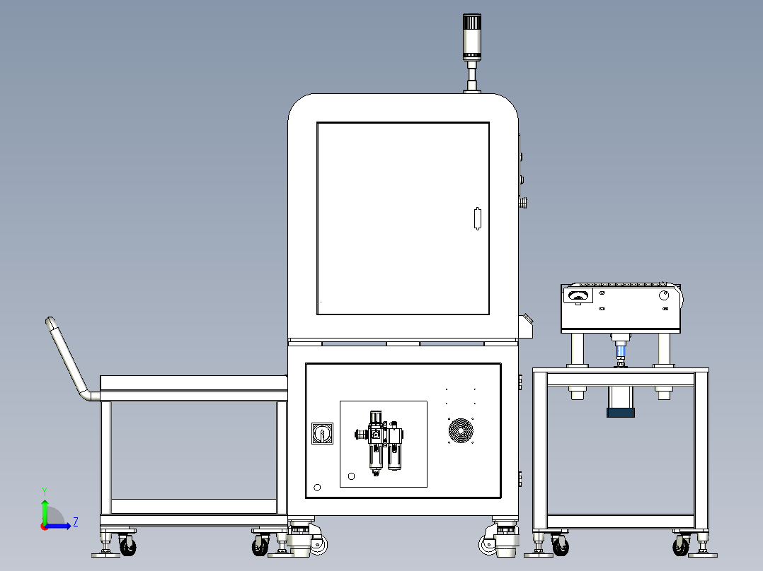电芯气密测试工站step左视图
