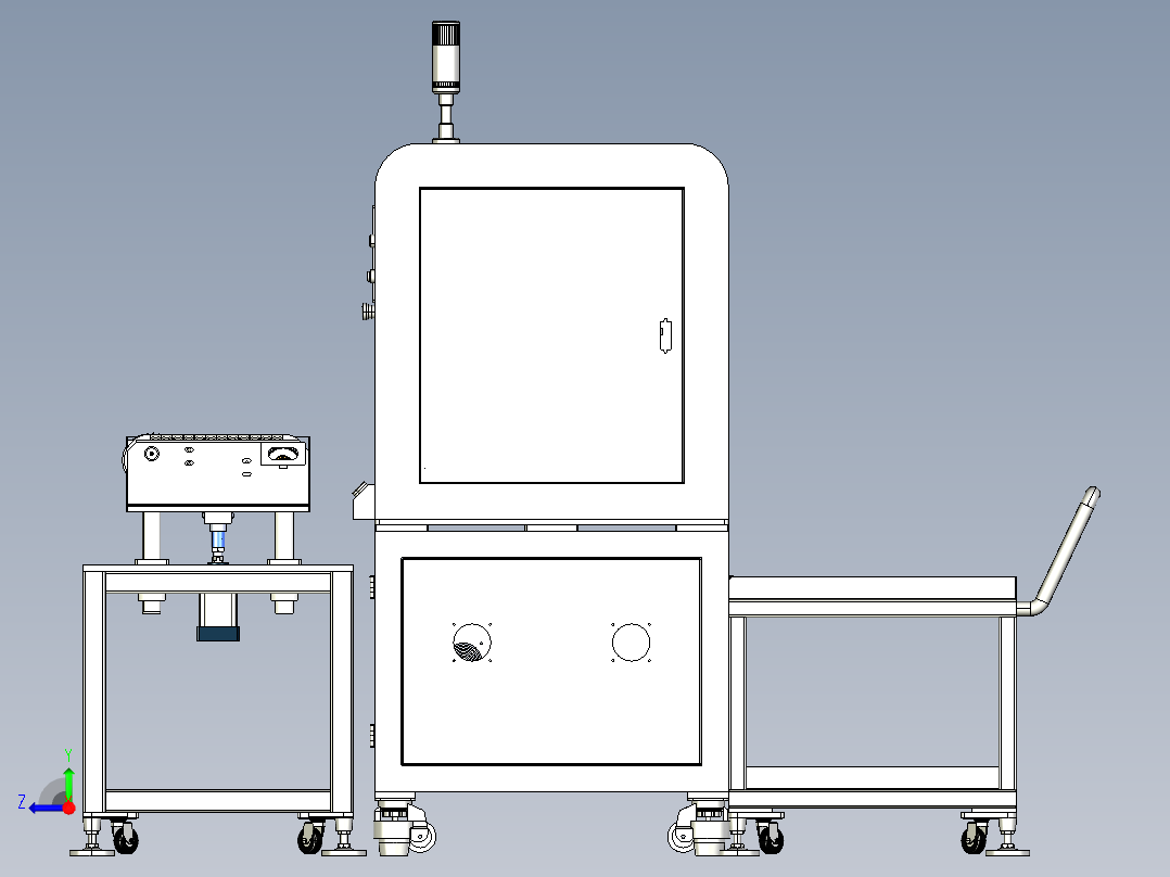电芯气密测试工站step右视图