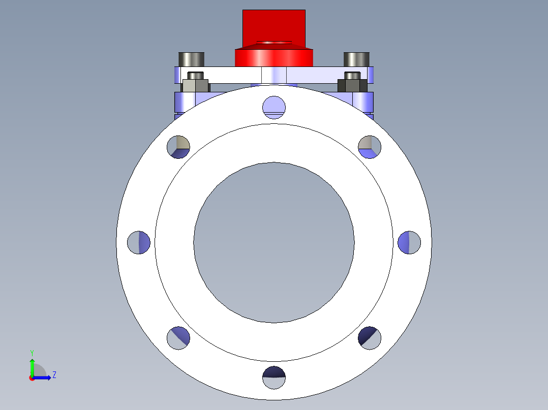 DN125法兰连接球阀左视图