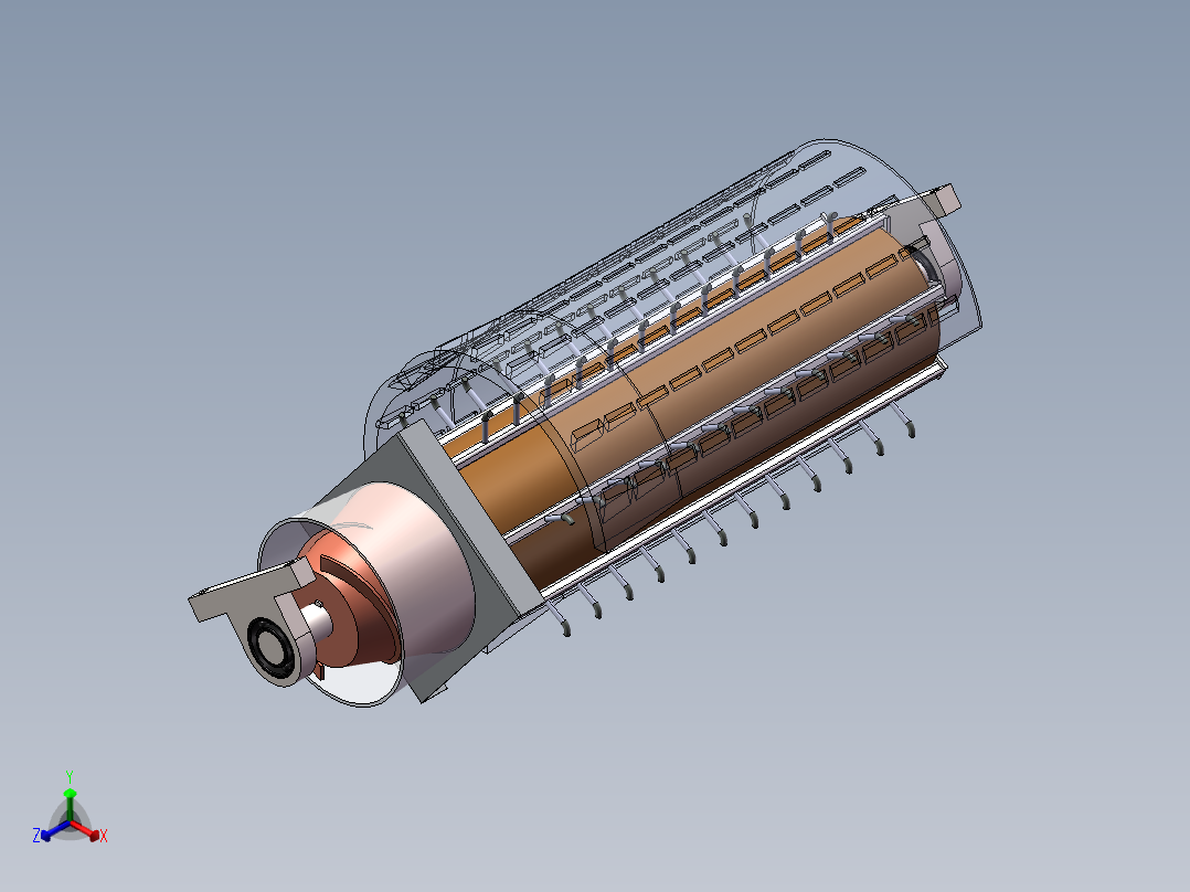 钉齿摘果滚筒--1073251--160正等轴测图