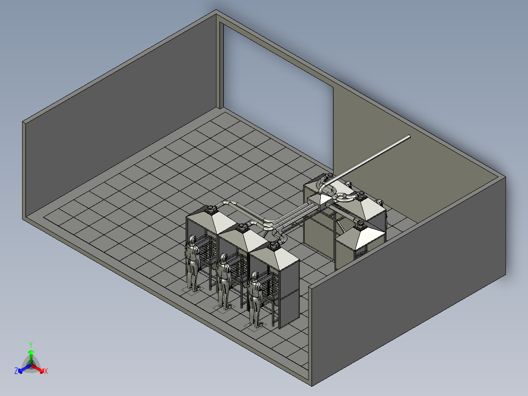 粉尘过滤设备正等轴测图