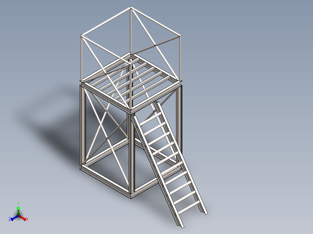 垂直平台结构设计正等轴测图