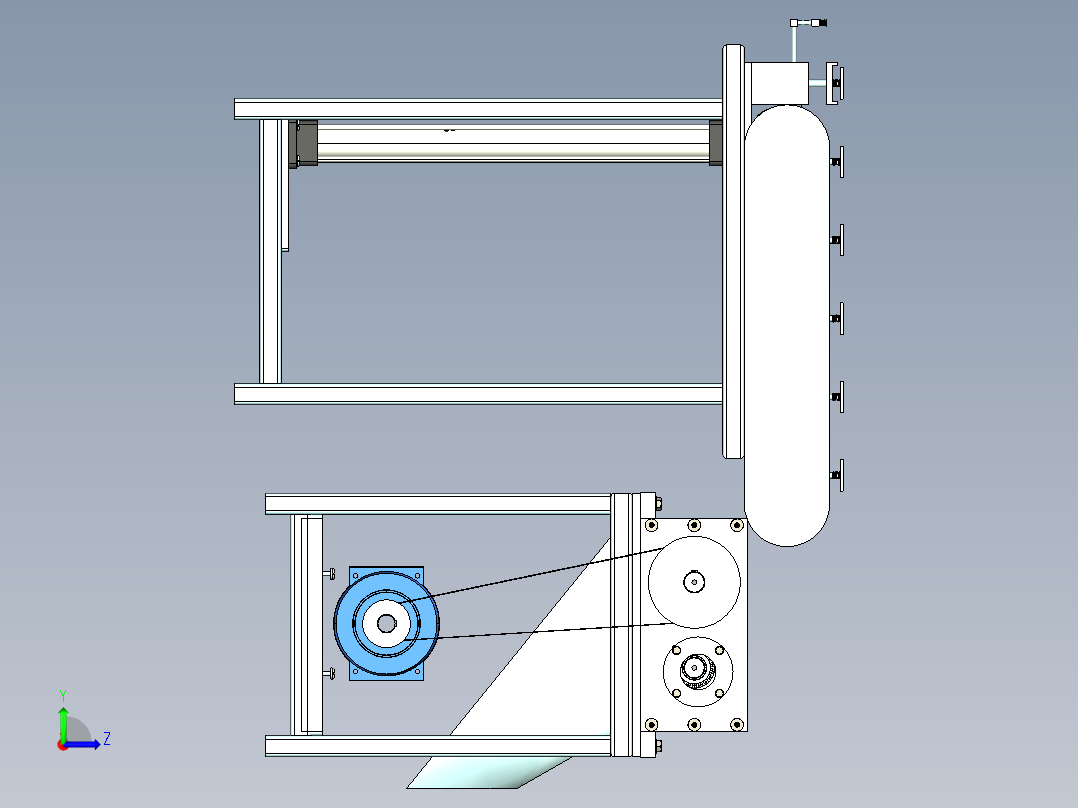 辊式物料分拣与输送一体机左视图