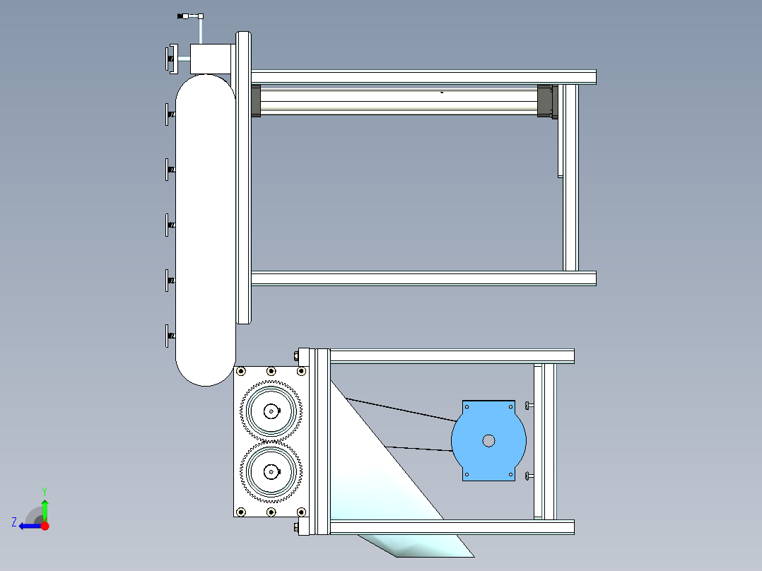 辊式物料分拣与输送一体机右视图
