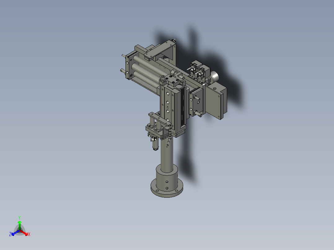 IDK80040D300A-传动齿轮机械手装置正等轴测图