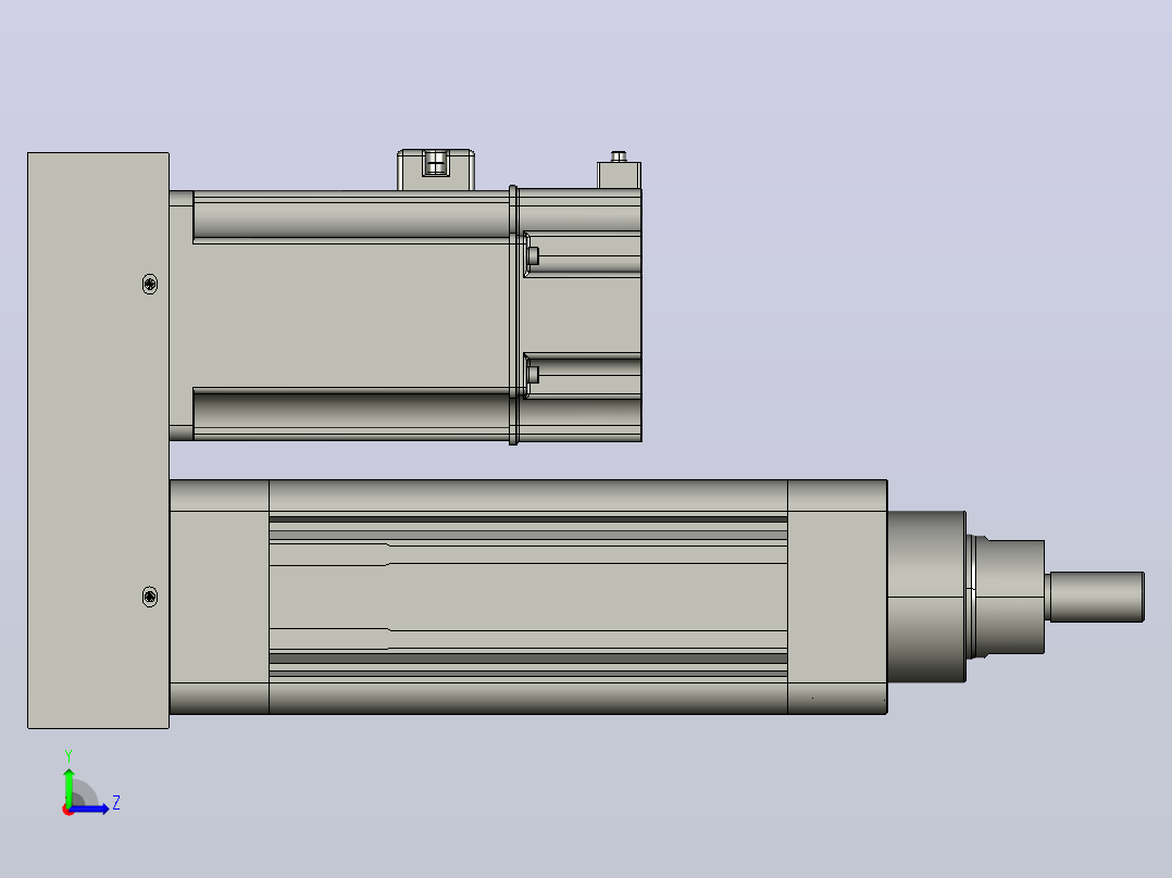 MTE63-50-P10-P-M750W-I-S3 MTE63电动缸 最大负载300kg 最大推力2560N 750W电机间接安装左视图