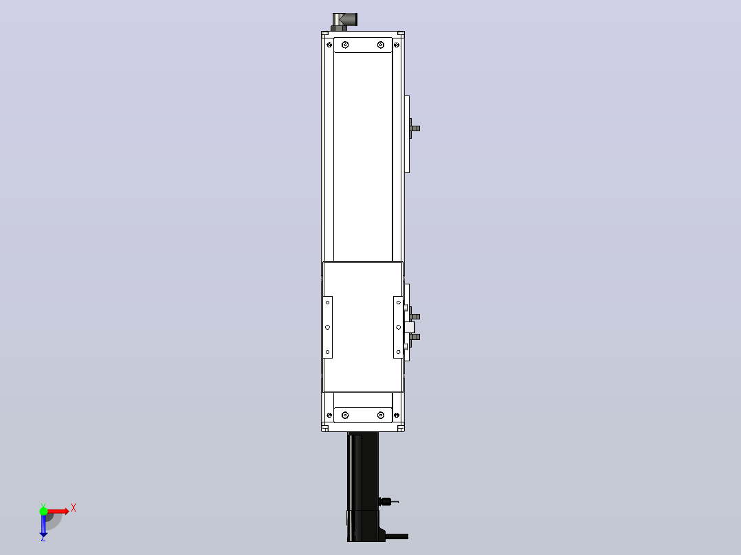 SCS12-250-BC-100W+煞車滚珠花健、支撑座、滚珠丝杠、交叉导轨、直线模组俯视图