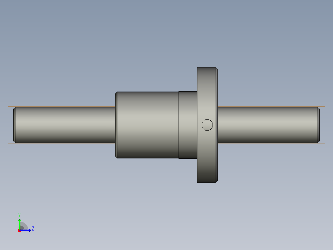 FFB2005-2滚珠丝杆3D模型左视图