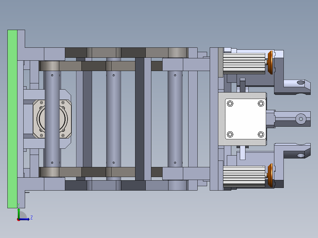 三爪夹具升降平台左视图