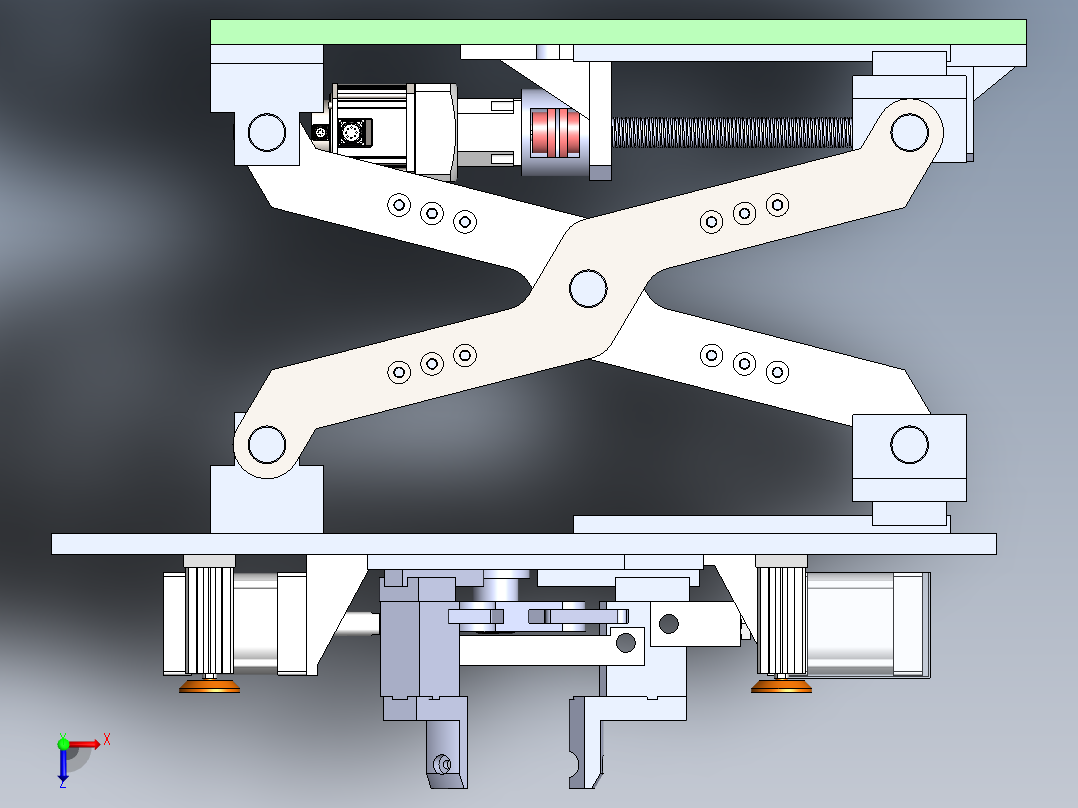 三爪夹具升降平台俯视图