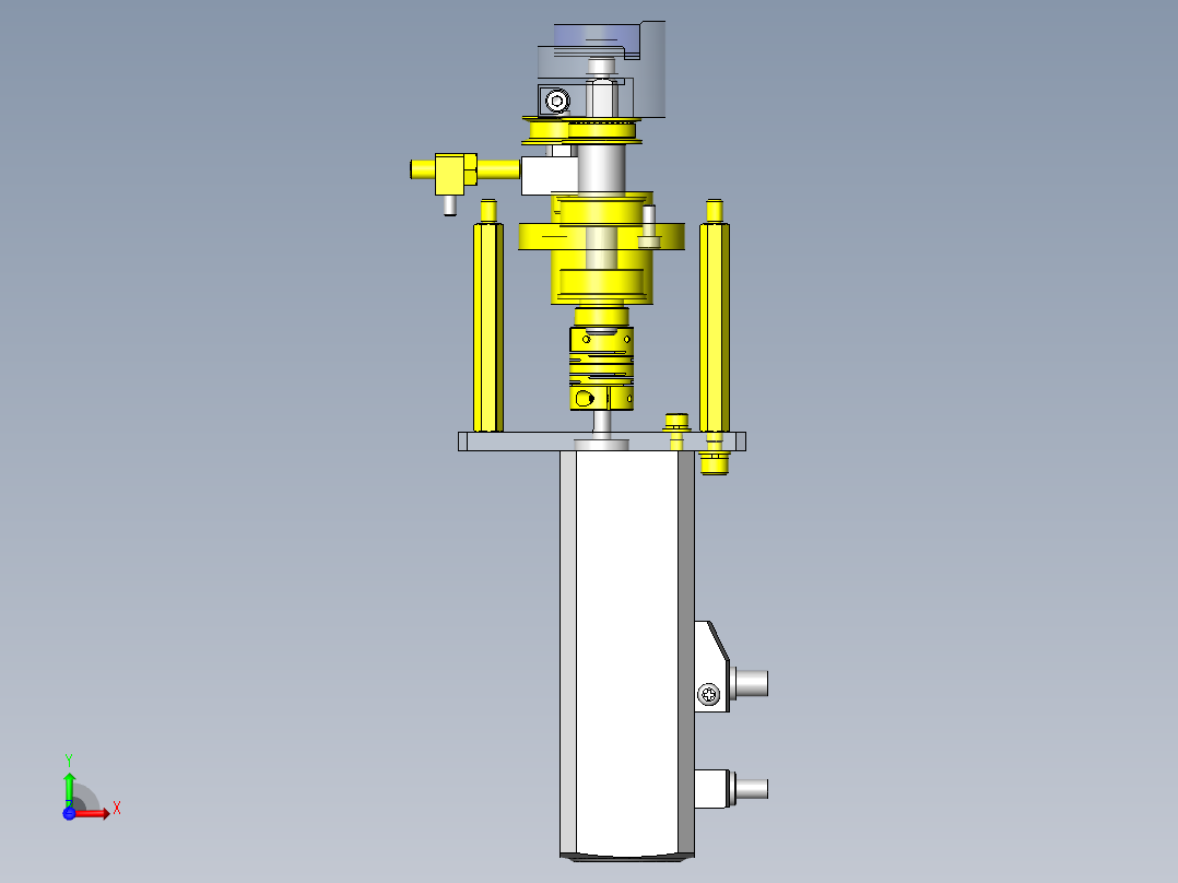 工件任意角度旋转（2个同时）机构前视图