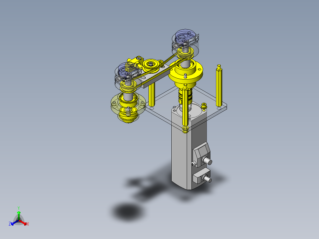工件任意角度旋转（2个同时）机构正等轴测图