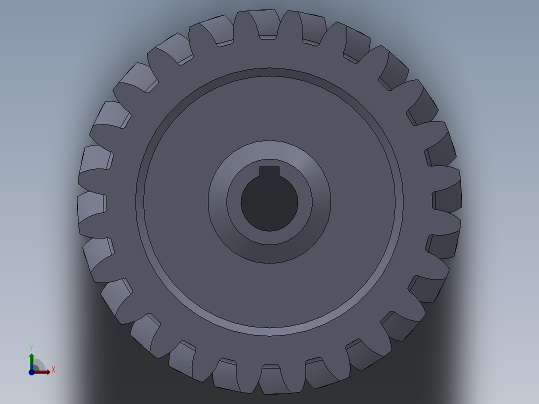 斜齿轮3D模型前视图