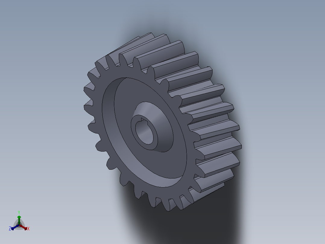 斜齿轮3D模型正等轴测图