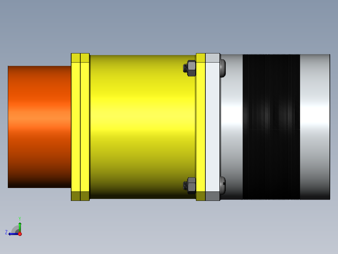 三级行星齿轮减速器三维建模图纸 solidworks设计 附STEP x_t格式右视图