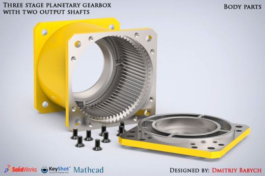 三级行星齿轮减速器三维建模图纸 solidworks设计 附STEP x_t格式缩略图