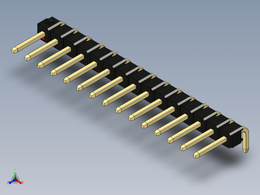 彩色公排针 100mil 2.54mm 系列-DS1022_black_1x15p_100mil_TypeD_rev1.0