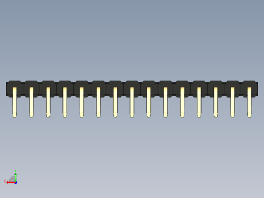 彩色公排针 100mil 2.54mm 系列-DS1022_black_1x15p_100mil_TypeD_rev1.0后视缩略图