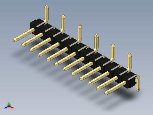 彩色公排针 100mil 2.54mm 系列-DS1022_black_12p_100mil_Type_SMT_R1_rev1.0