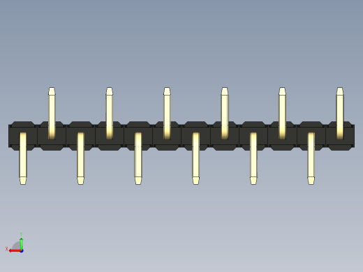 彩色公排针 100mil 2.54mm 系列-DS1022_black_12p_100mil_Type_SMT_R1_rev1.0后视缩略图