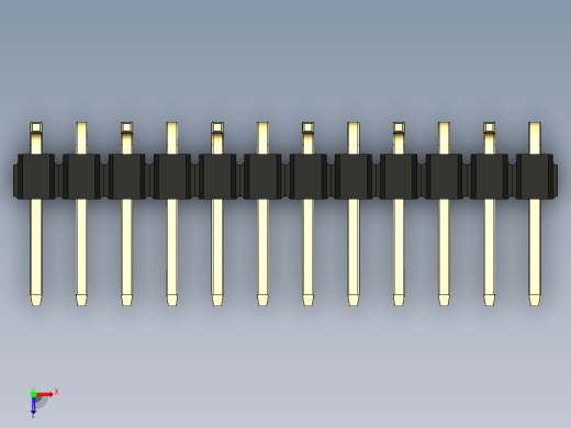 彩色公排针 100mil 2.54mm 系列-DS1022_black_12p_100mil_Type_SMT_R1_rev1.0俯视缩略图