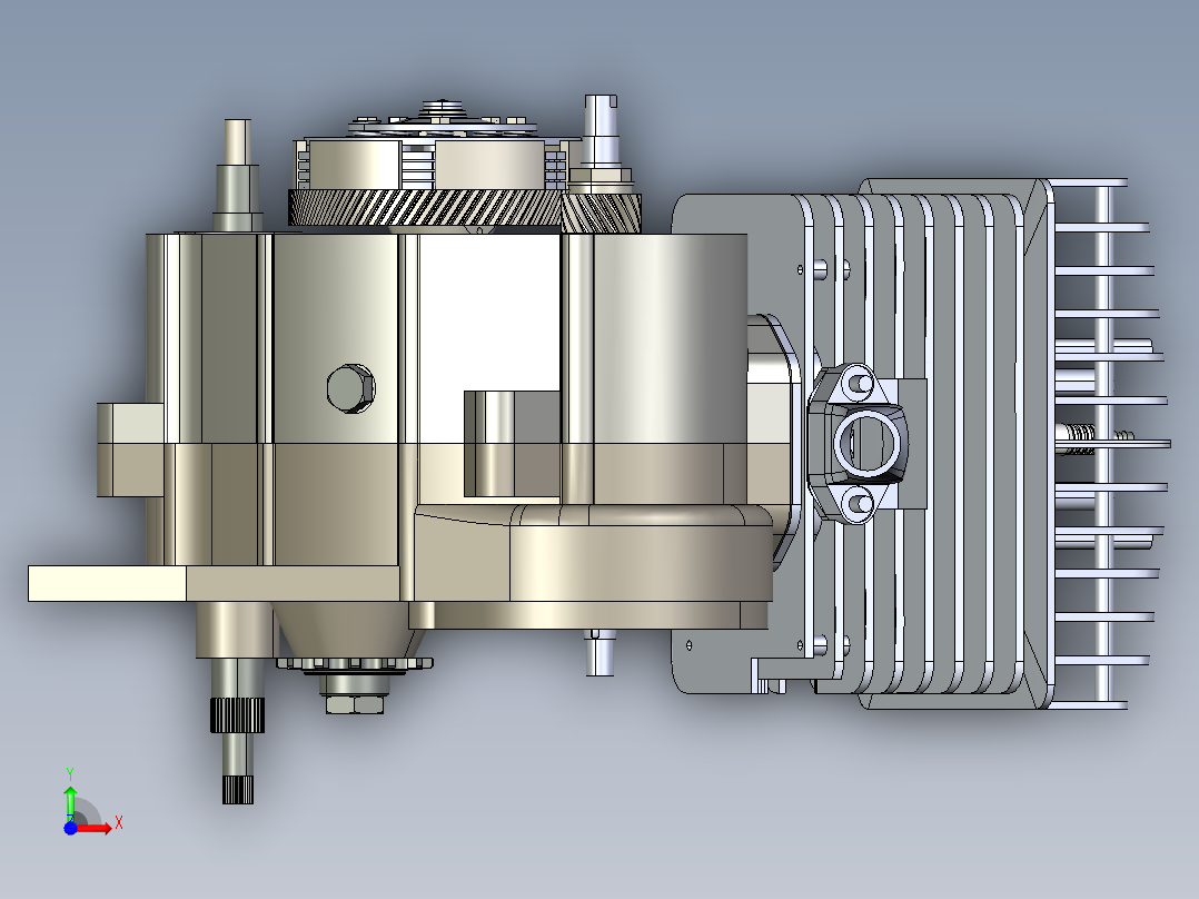 二战德国摩托车引擎3D模型前视图