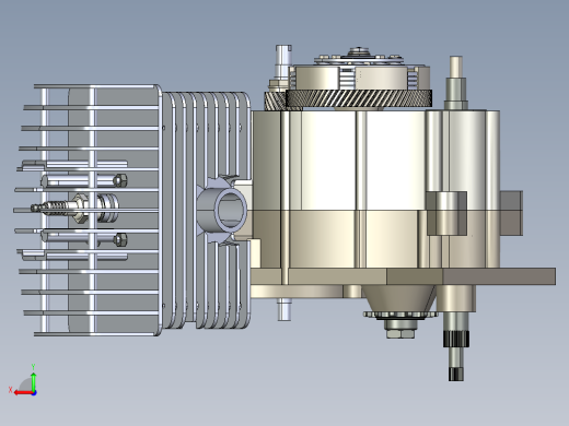 二战德国摩托车引擎3D模型后视缩略图