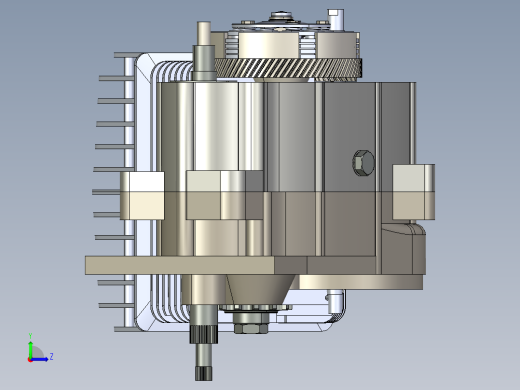 二战德国摩托车引擎3D模型左视缩略图