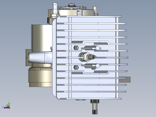 二战德国摩托车引擎3D模型右视缩略图