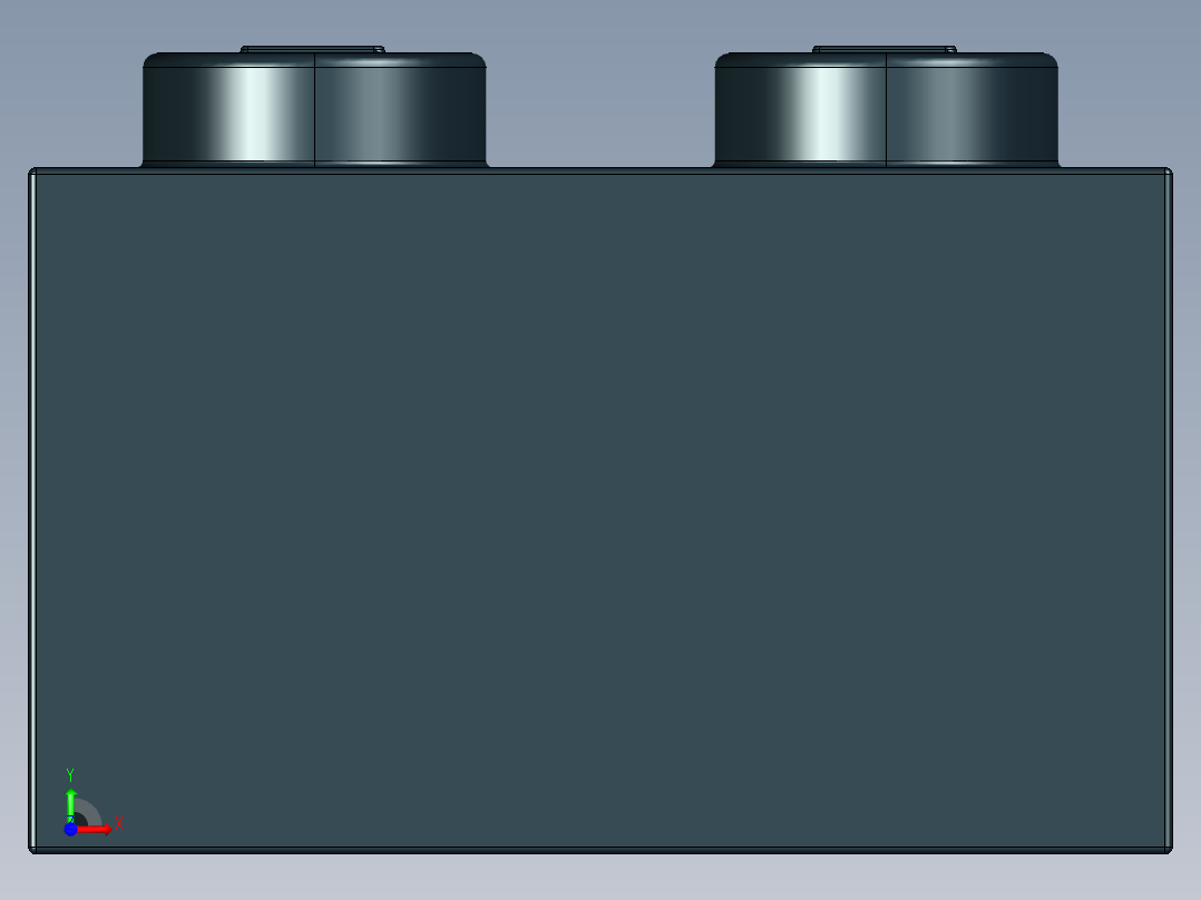 乐高套装 4421基本积木-300426 Black Brick 1 x 2.STEP前视图