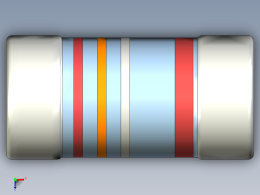 MELF电阻SMD，尺寸0102，带颜色编码，E24系列俯视缩略图
