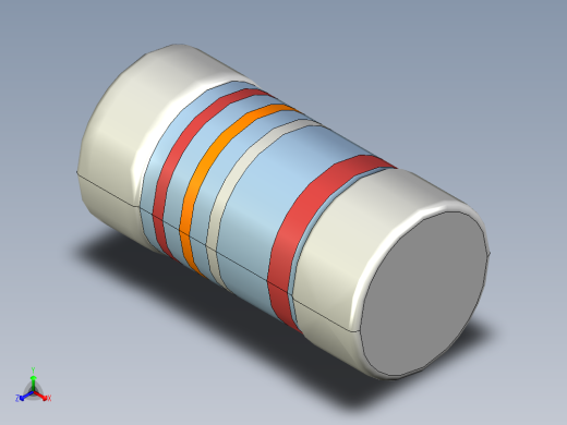 MELF电阻SMD，尺寸0102，带颜色编码，E24系列正等轴测缩略图
