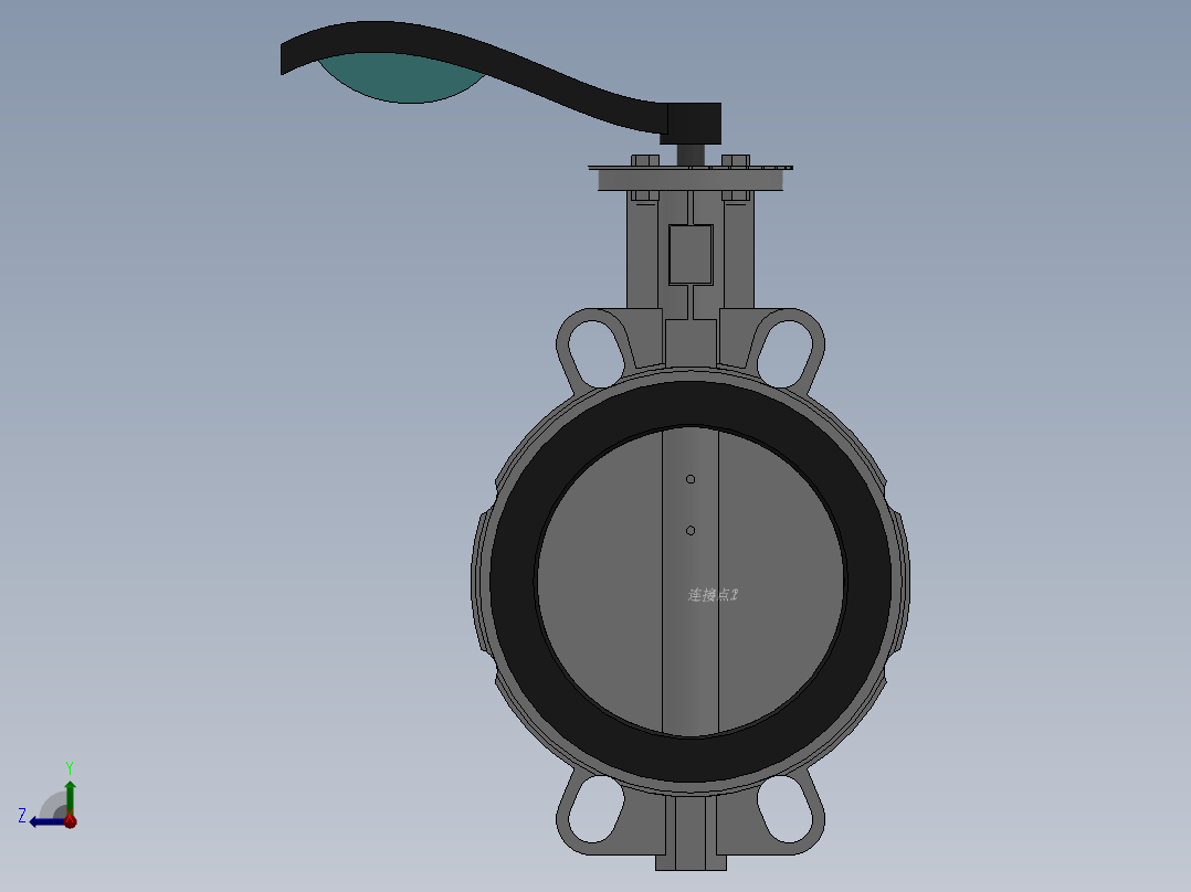 对夹式手动蝶阀-316 DN50-DN600右视图