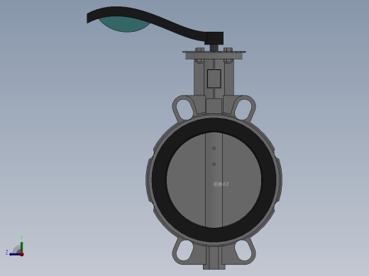 对夹式手动蝶阀-316 DN50-DN600右视缩略图
