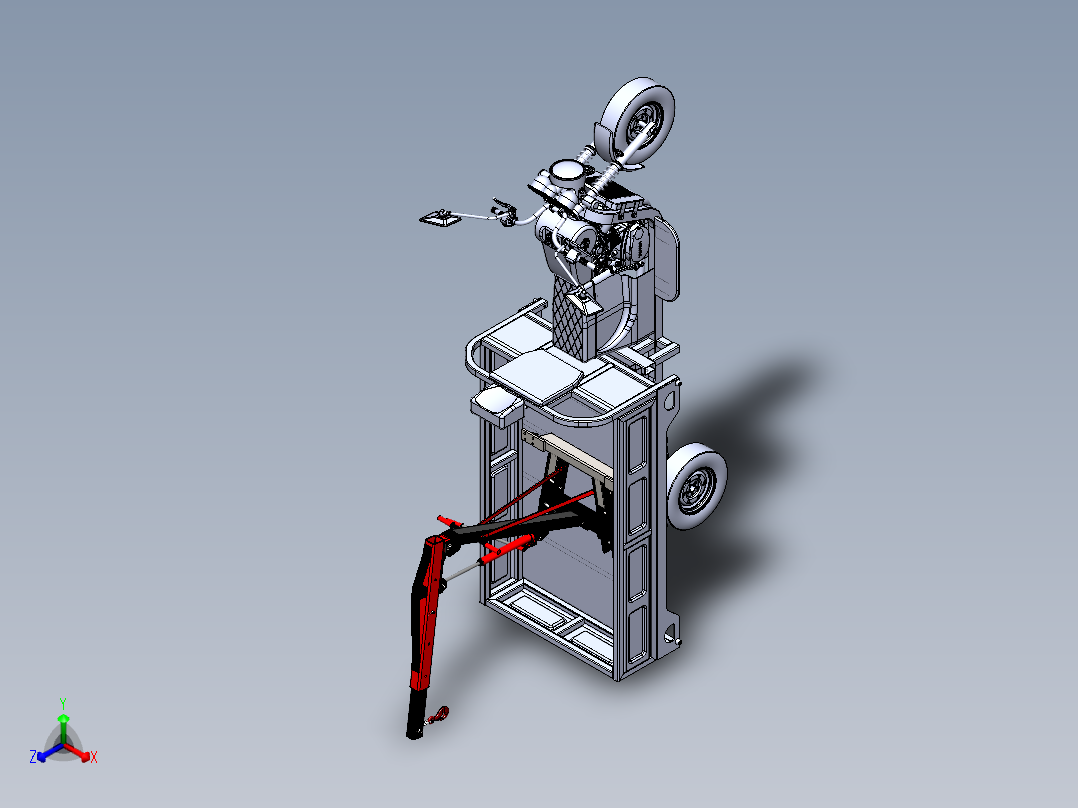 电动三轮吊机正等轴测图