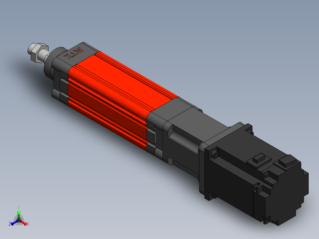 电动缸MES50-D-750W正等轴测图