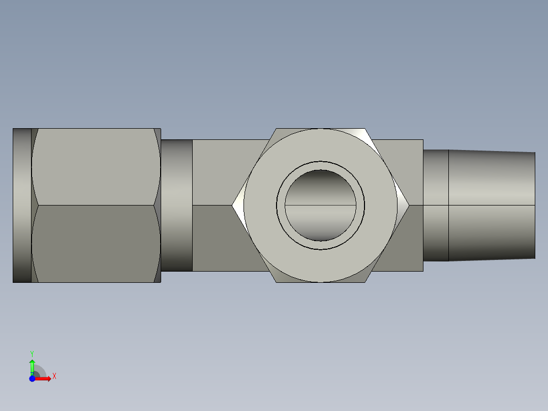 卡套式工业通用硬管接头8_rbu-s前视图