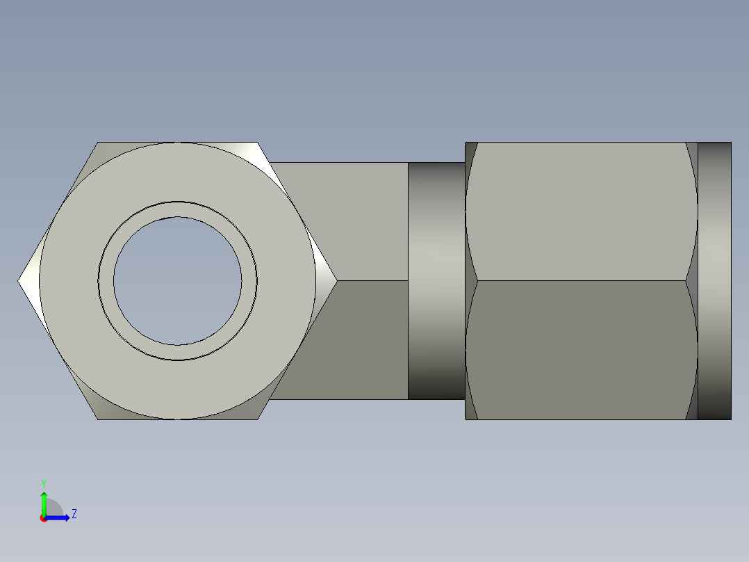 卡套式工业通用硬管接头8_rbu-s左视图