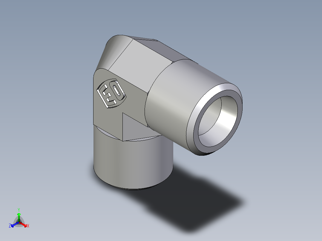 卡套式工业通用硬管接头EO_Union_elbow_W06LL71X主视图
