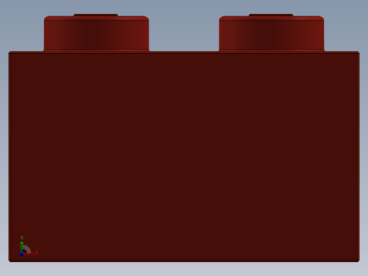 乐高套装 4421基本积木-300321 Bright Red Brick 2 x 2.SLDPRT前视缩略图