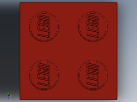 乐高套装 4421基本积木-300321 Bright Red Brick 2 x 2.SLDPRT俯视缩略图