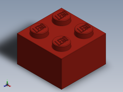 乐高套装 4421基本积木-300321 Bright Red Brick 2 x 2.SLDPRT正等轴测缩略图