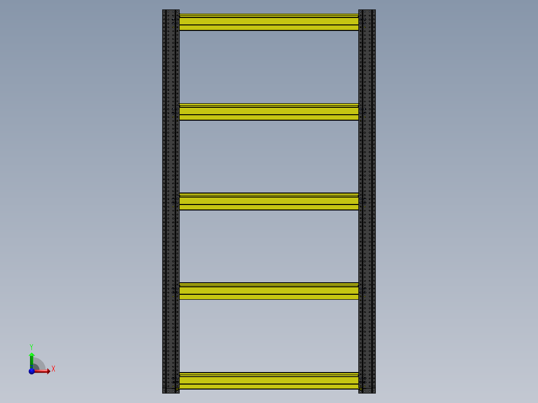 工业货架前视图