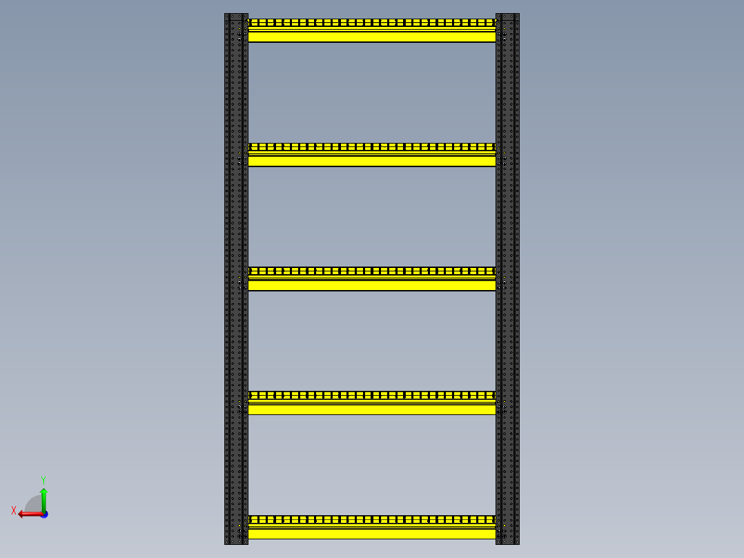 工业货架后视图