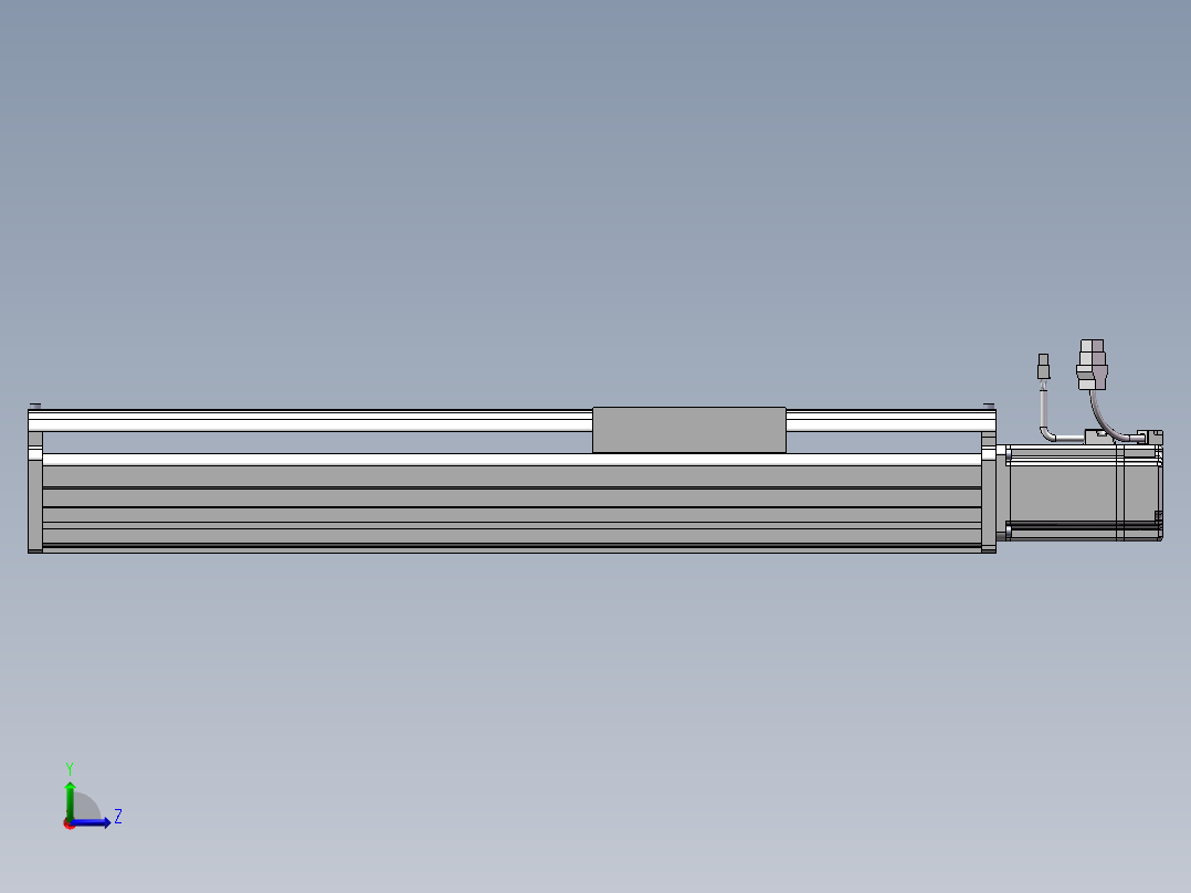 直线滑台装配模型左视图