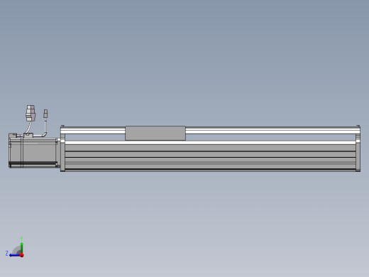 直线滑台装配模型右视缩略图