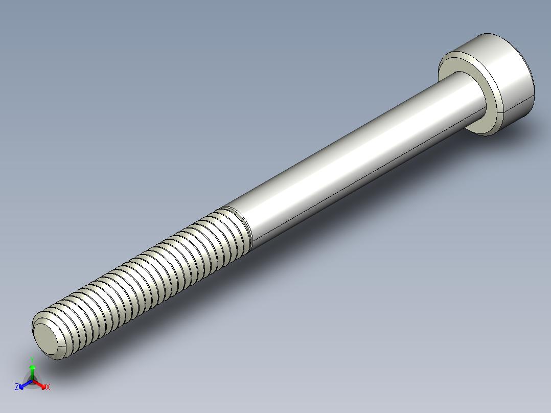 M4 x 0.7mm Thread 45mm LONG SOCKET HEAD CAP SCREW.IGS主视图