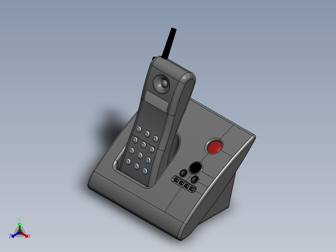 无绳电话正等轴测图