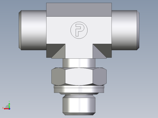 卡套式工业通用硬管接头EO_Adjustable_locknut_branch_tee_TEE10LROMDCF后视缩略图