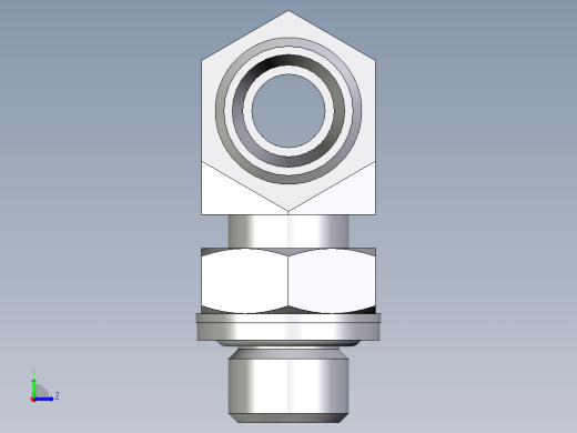 卡套式工业通用硬管接头EO_Adjustable_locknut_branch_tee_TEE10LROMDCF左视缩略图